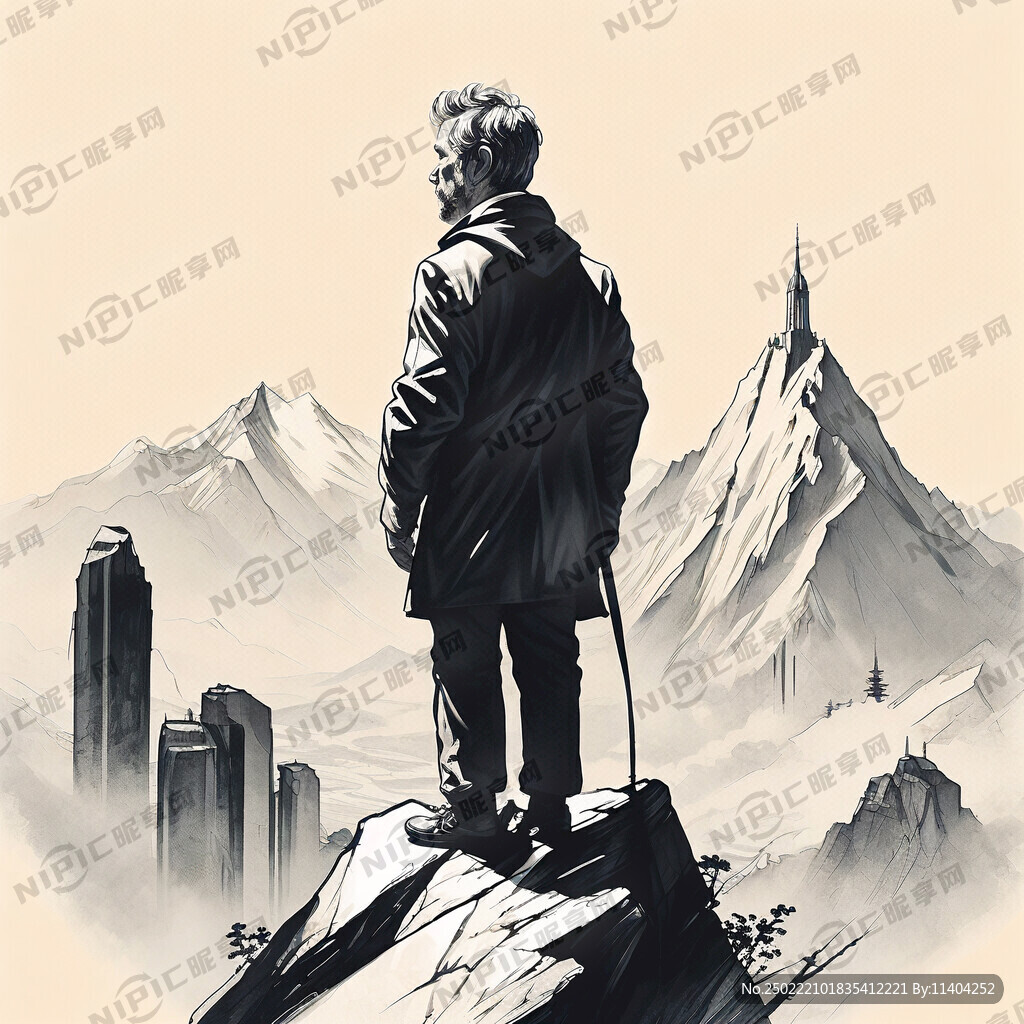由简单线条勾勒的画