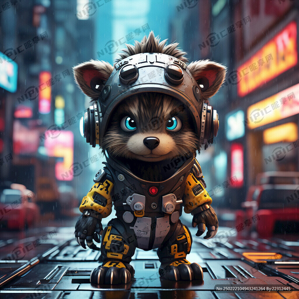 赛博朋克  可爱 狍子