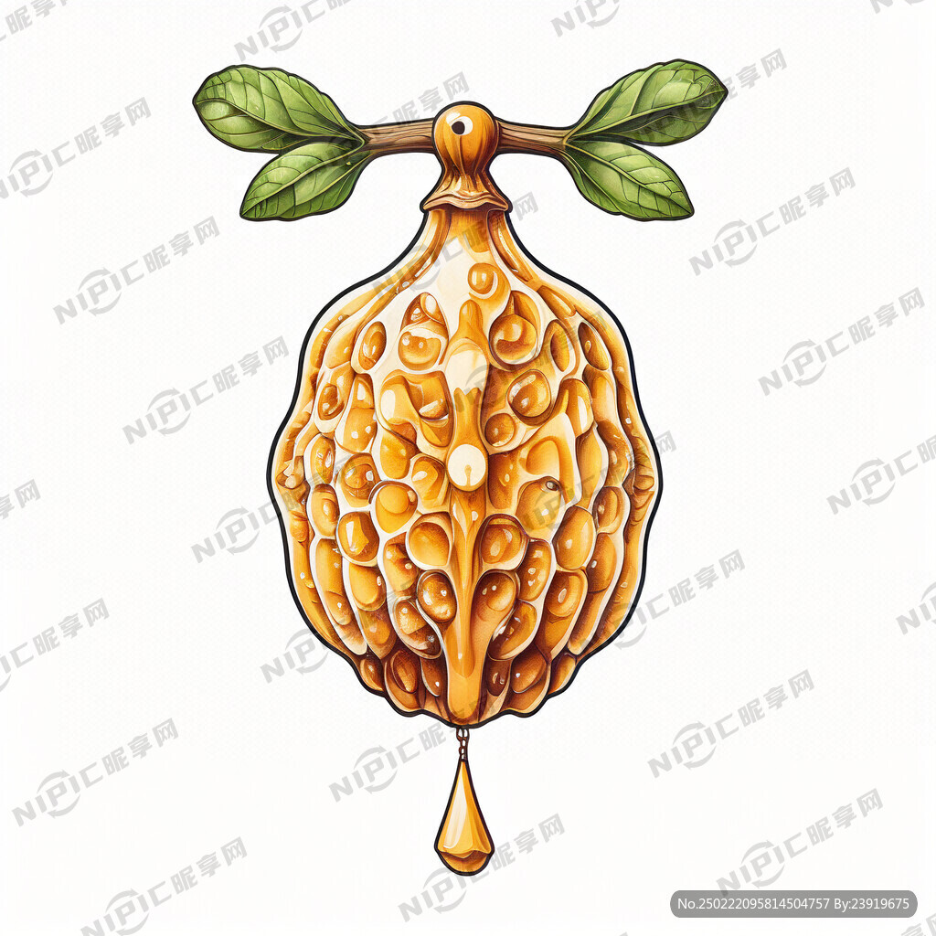 帮我升成一张羊角蜜的手绘图挂树