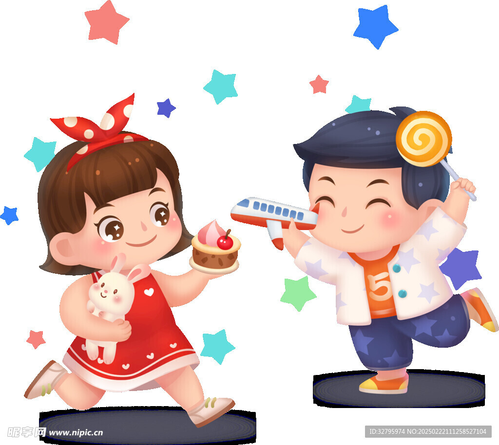 儿童玩耍插画