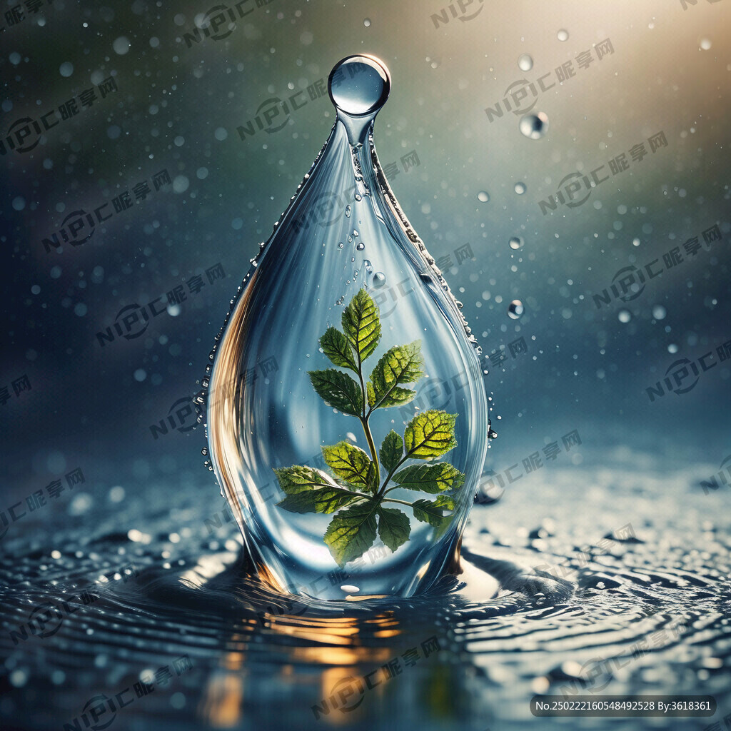 一滴水滴里面有植物