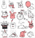 可爱卡通小兔子插画
