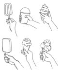 线描夏日冰点矢量插画