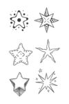 手绘素描抽象星星图案