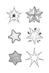 手绘素描抽象星星图案