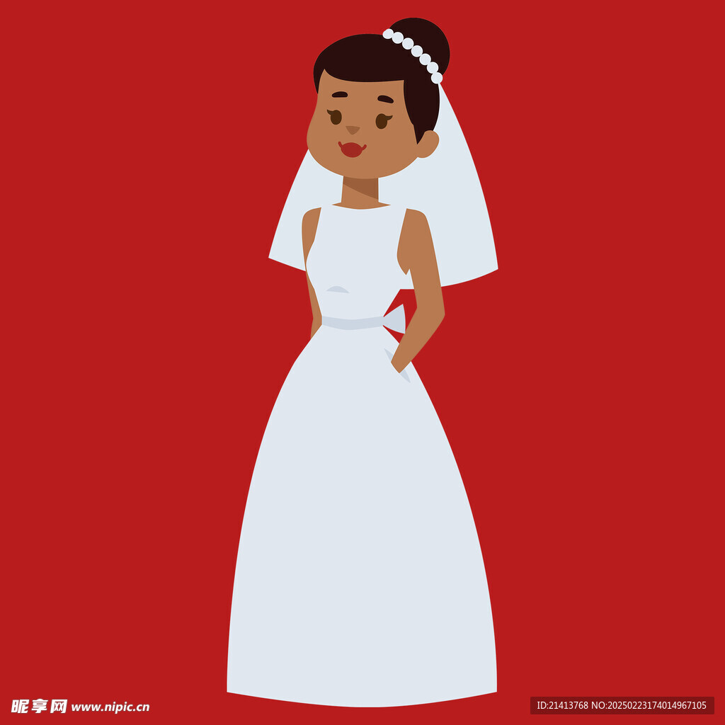 手绘婚纱女孩