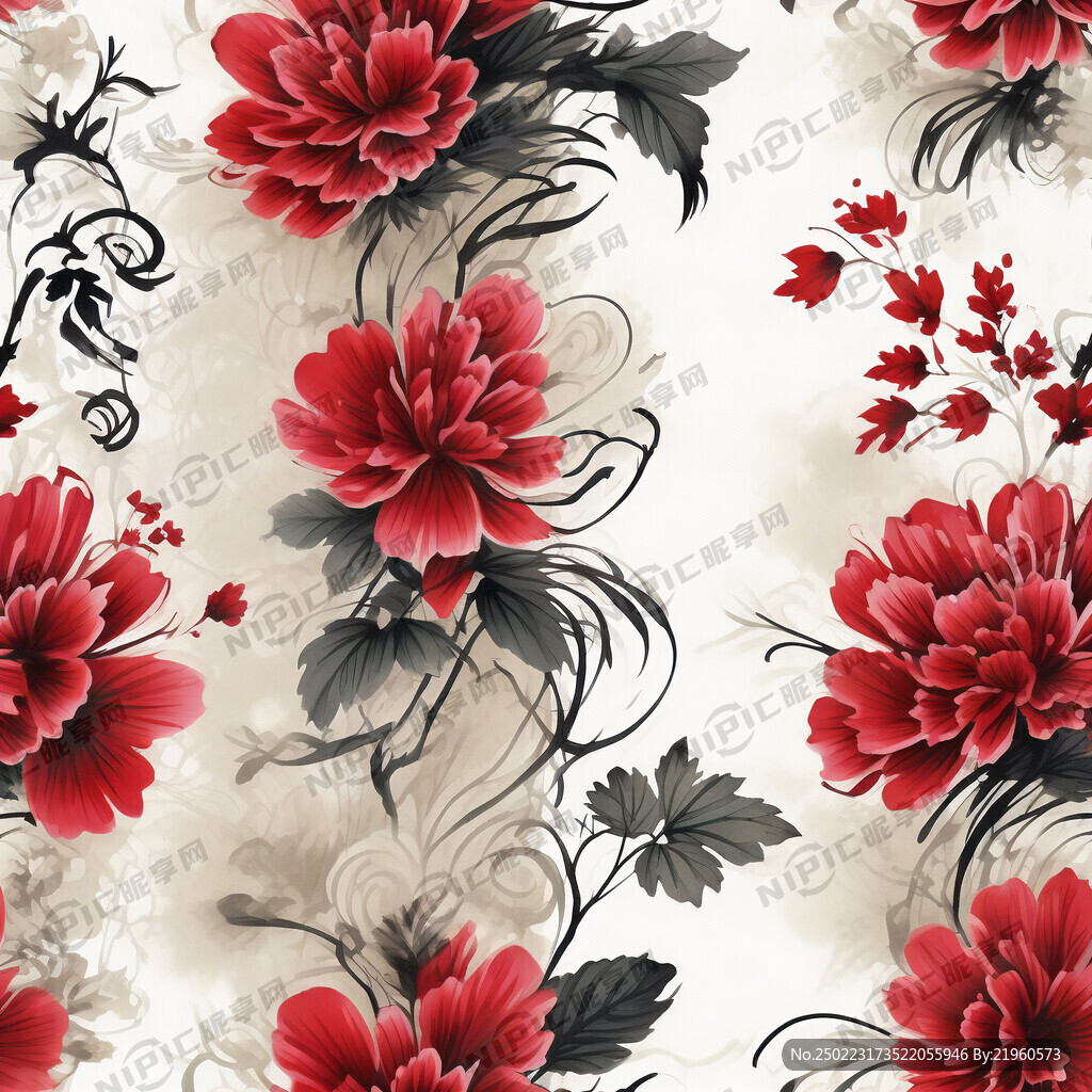 现代 轻奢 花卉 藤蔓 手绘