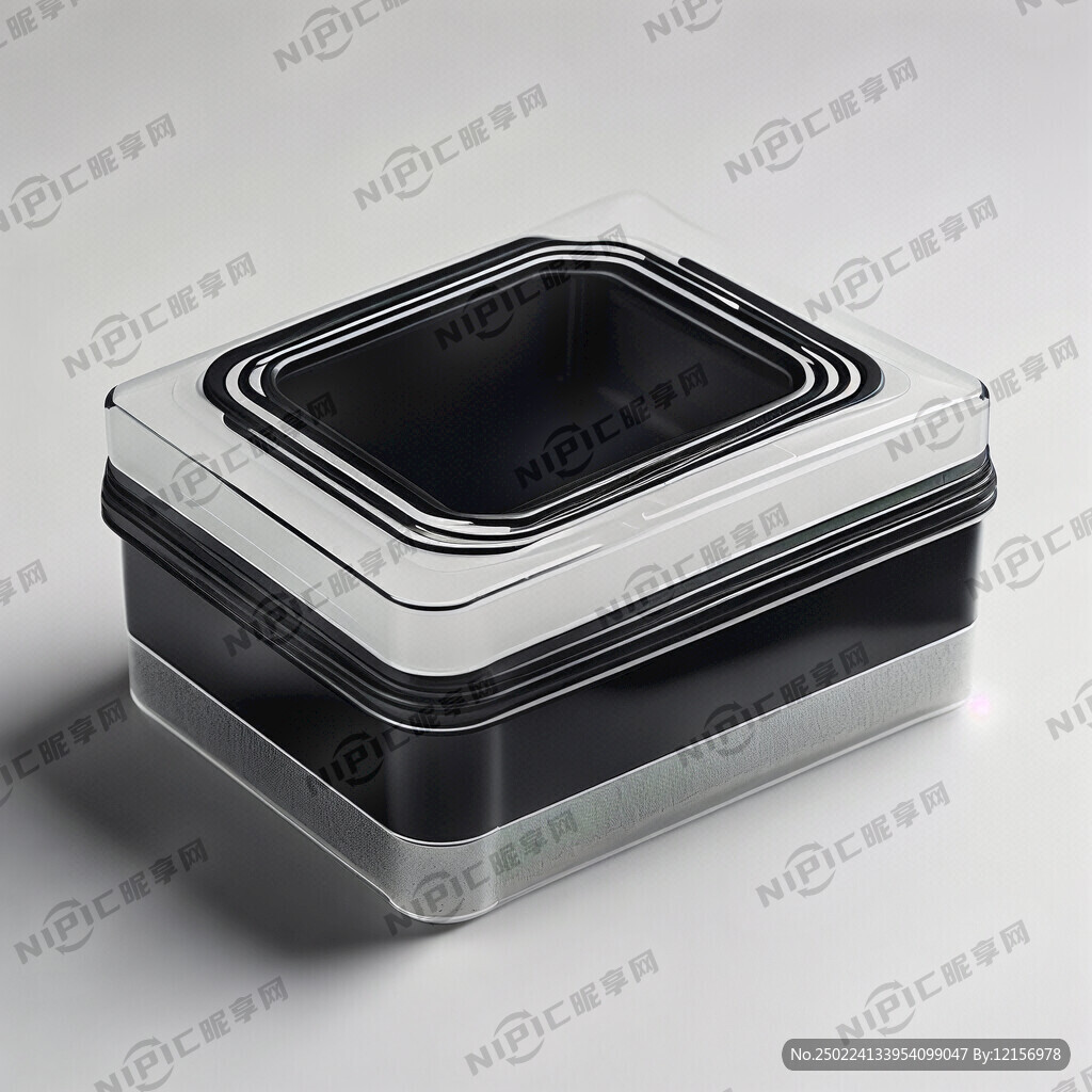 密封盒 透明 黑色盖边 方形