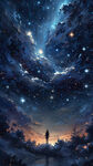 满天繁星 星空点点唯美梦幻