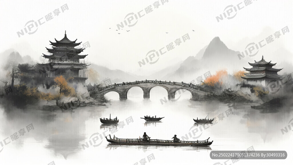 江南水乡的背景
