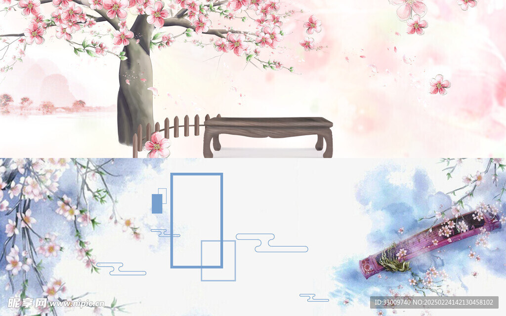 中国风桃花背景