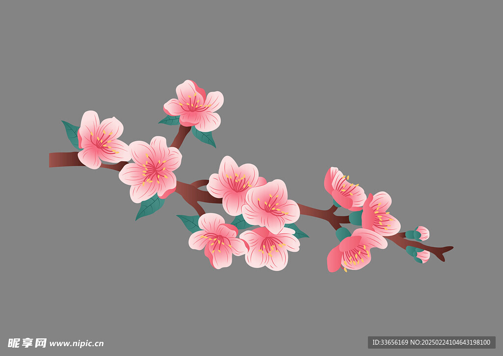 矢量桃花