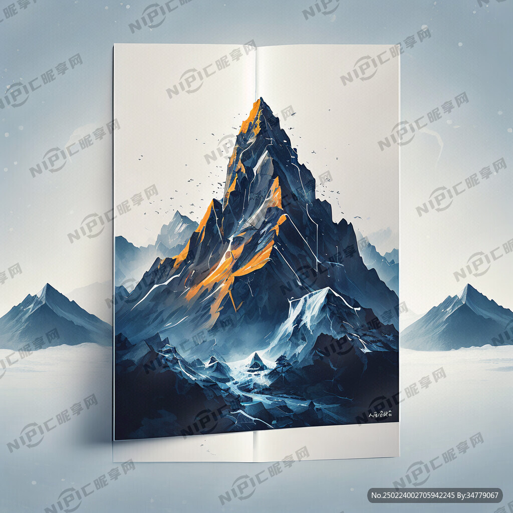 画册封面 山峰 科技元素