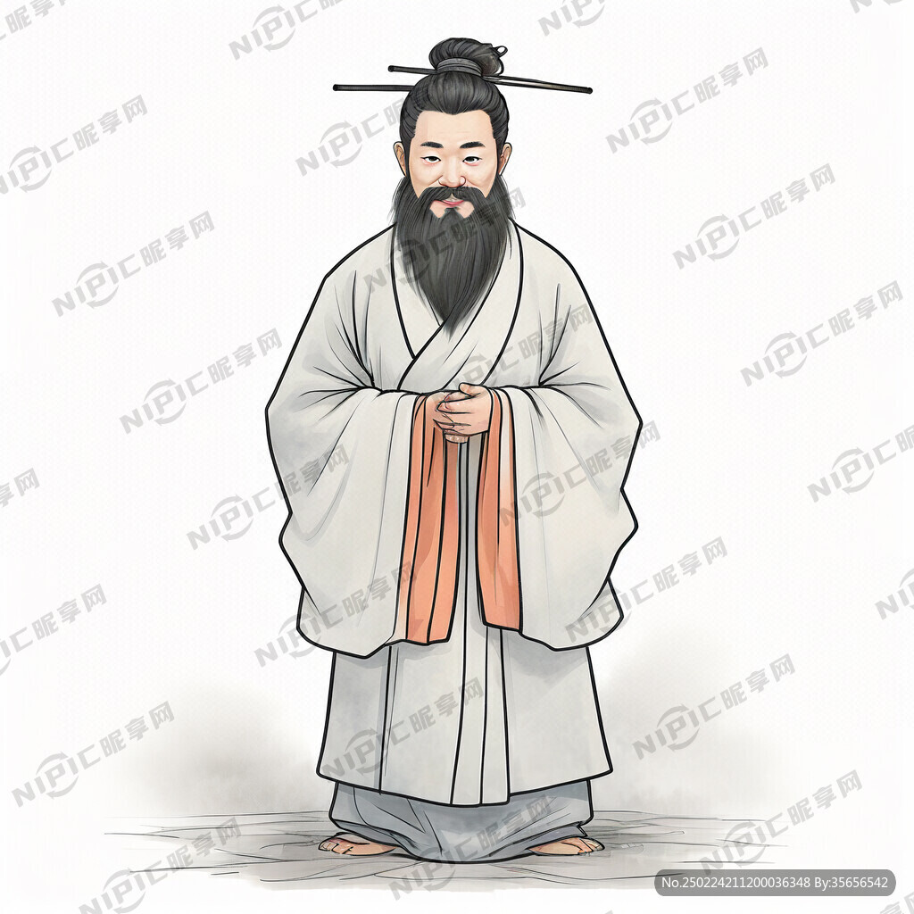 孔子卡通形象 古装