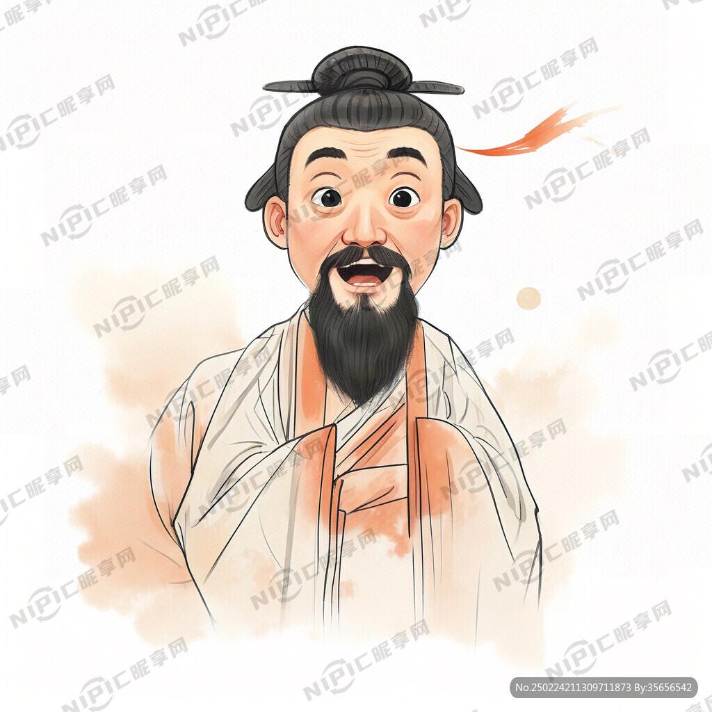 孔子卡通形象 古装