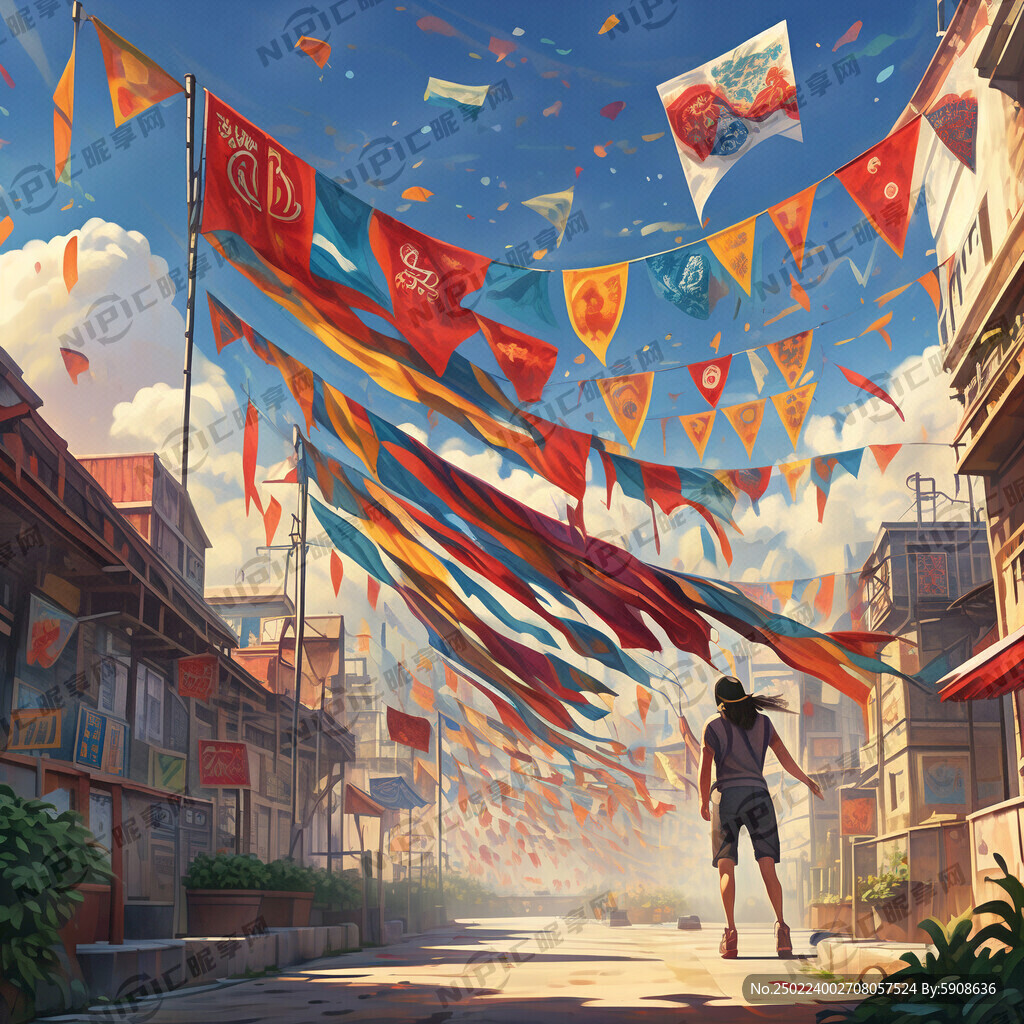 彩旗飘扬