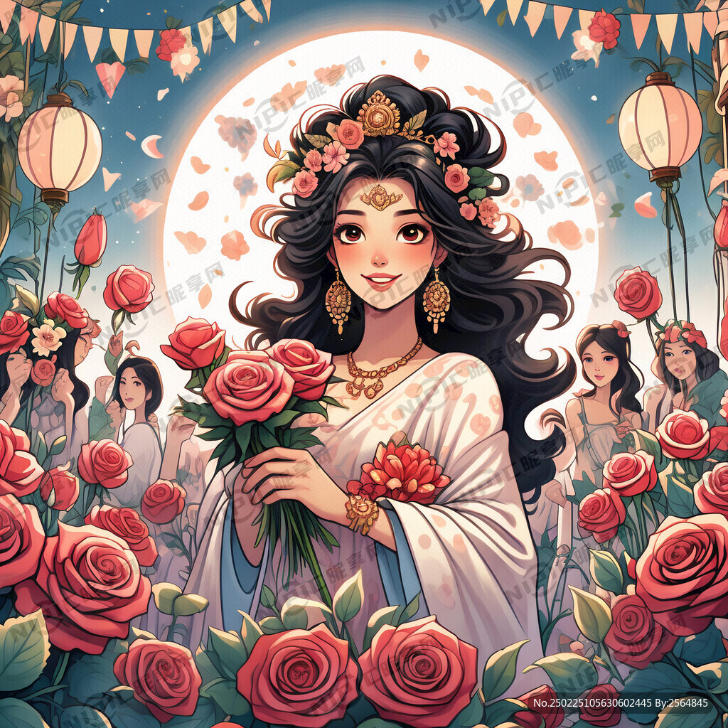 女神节海报 送玫瑰花活动