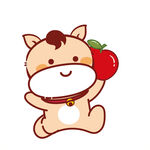 小萌马卡通插画表情包