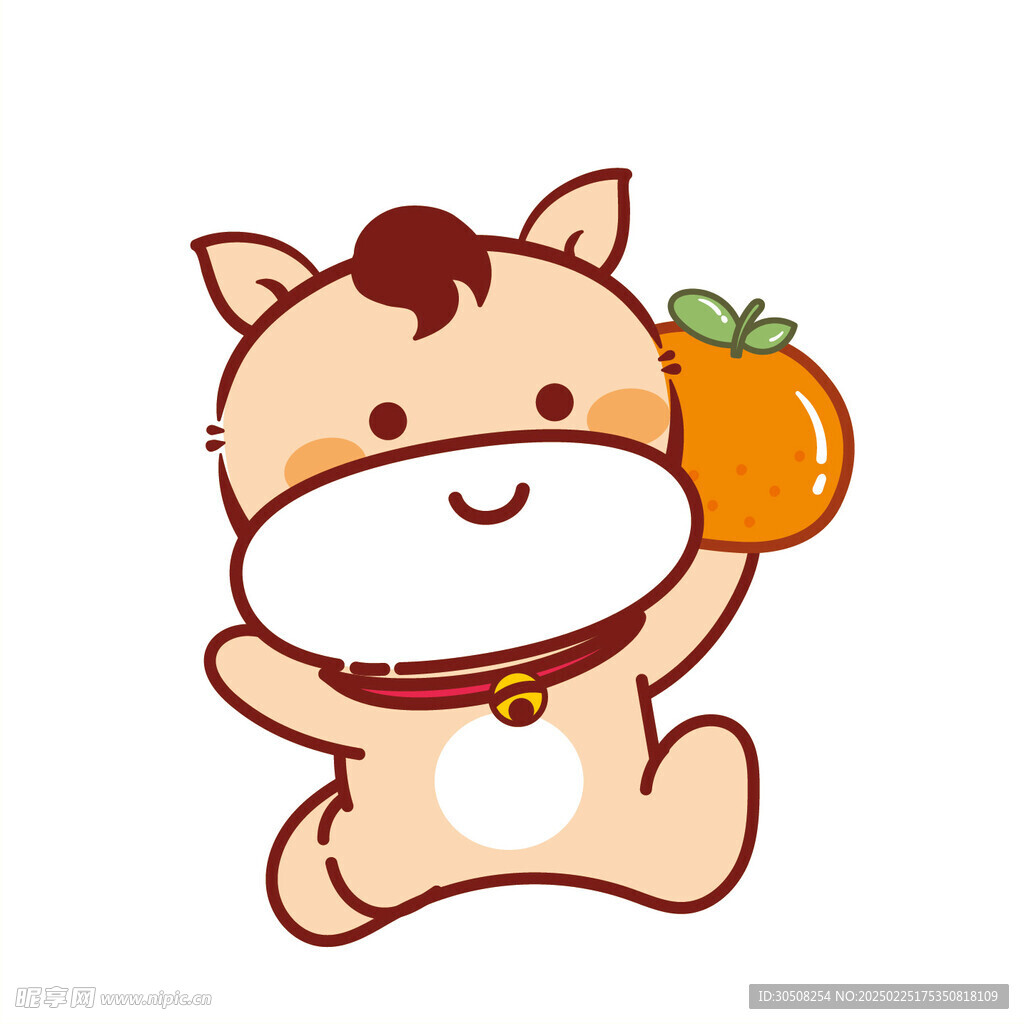 小萌马卡通插画表情包