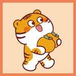 虎萌萌卡通插画麻将