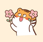 虎萌萌卡通表情包花朵