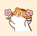 虎萌萌卡通表情包花朵