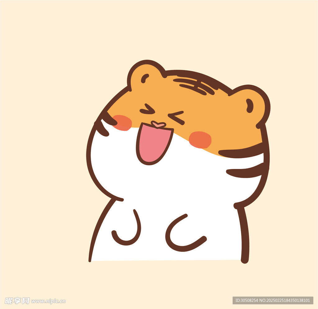 虎萌萌三口卡通头像