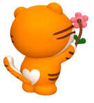 卡通立体花朵虎挂件