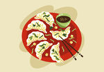 饺子插画