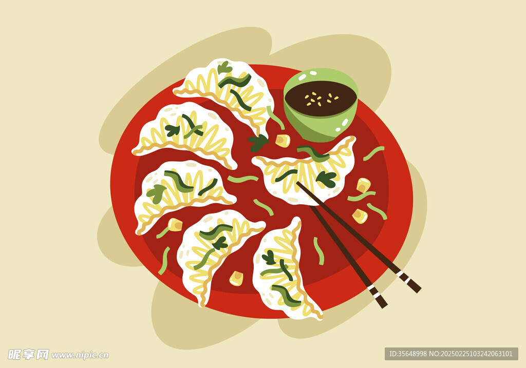 饺子插画