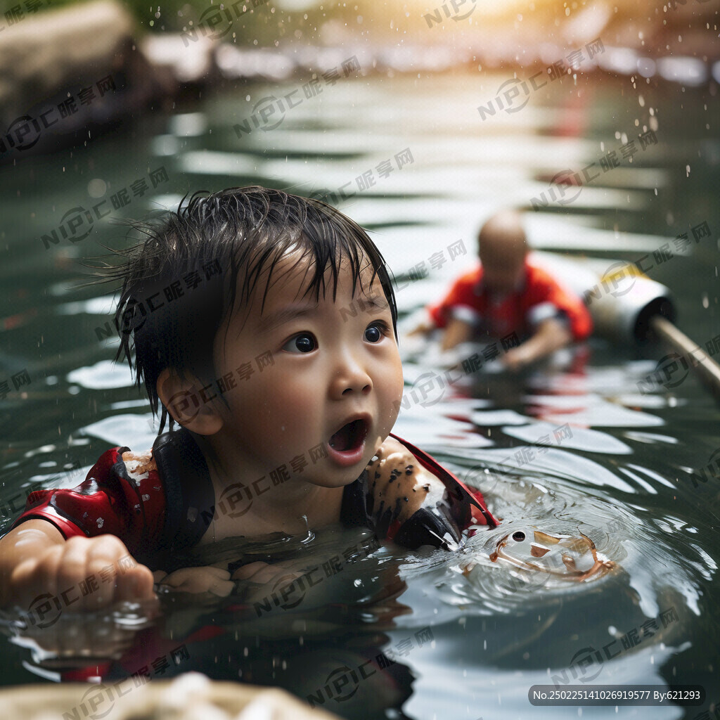 溺水呼救的孩子