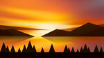 湖景夕阳