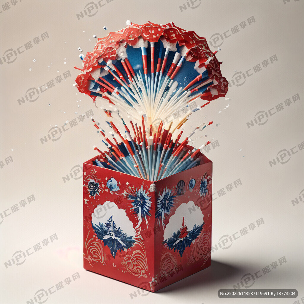 烟花爆竹宣传抽纸盒