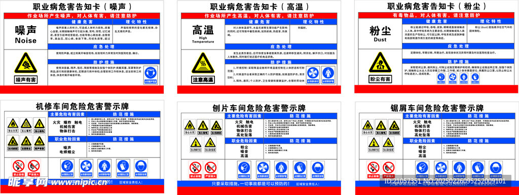 职业病危害告知卡 警示牌