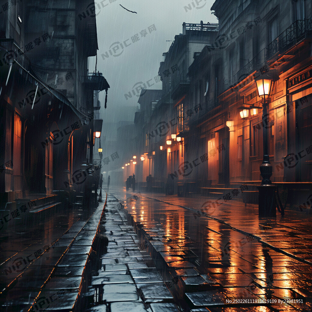 在细雨蒙蒙中