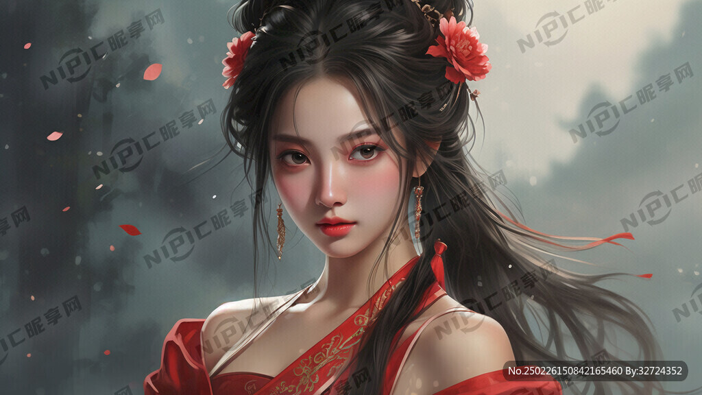 CG插画古风美女头像