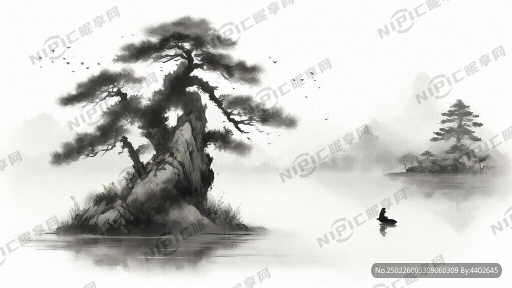 帮我生成一副 中国式 水墨画