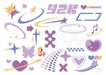 抽象潮流Y2K图案元素