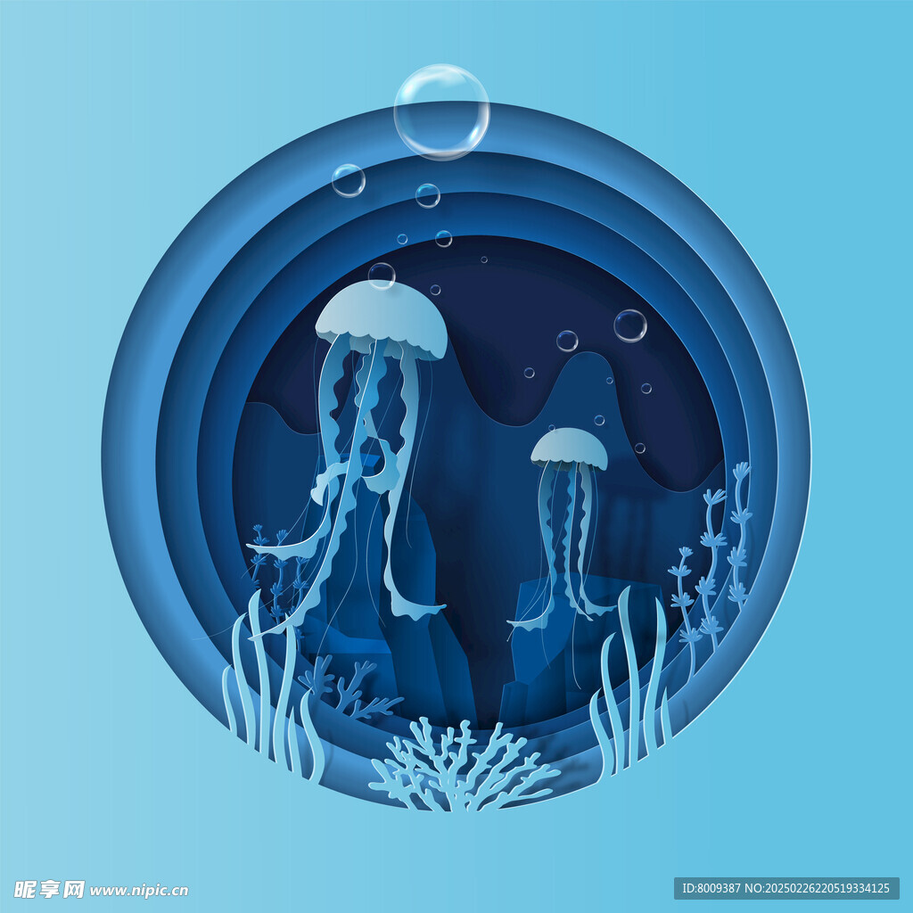 世界海洋日插画