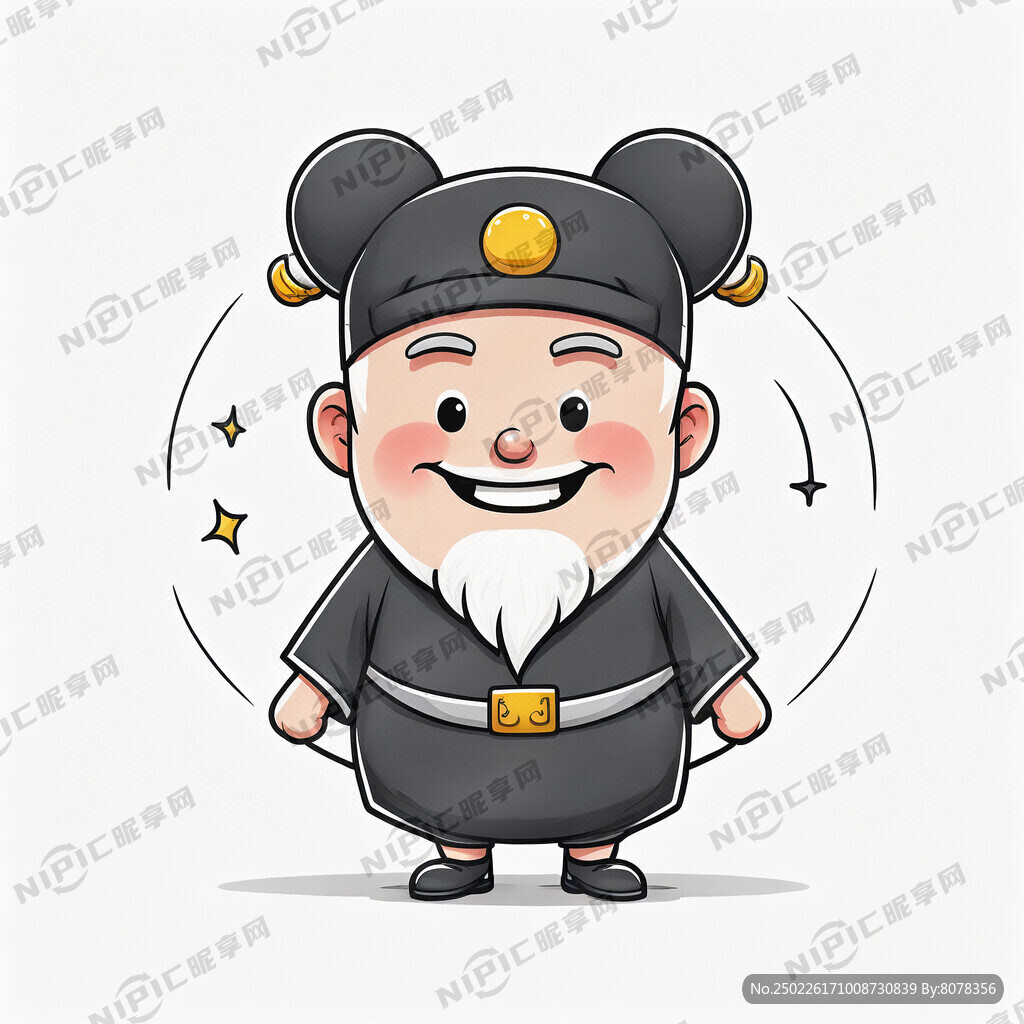 卡通黑脸包公 额头上有月牙