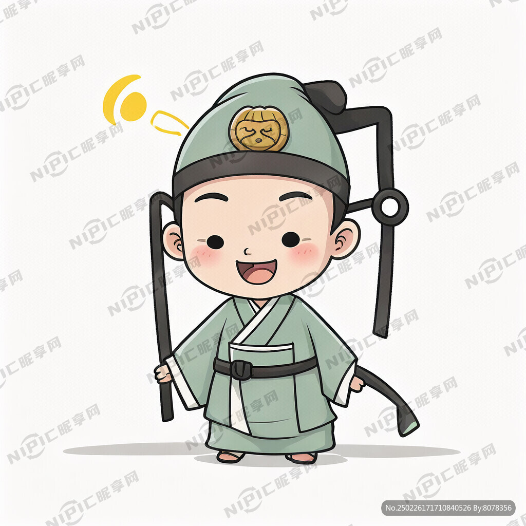 卡通宋朝包拯 额头上有月牙