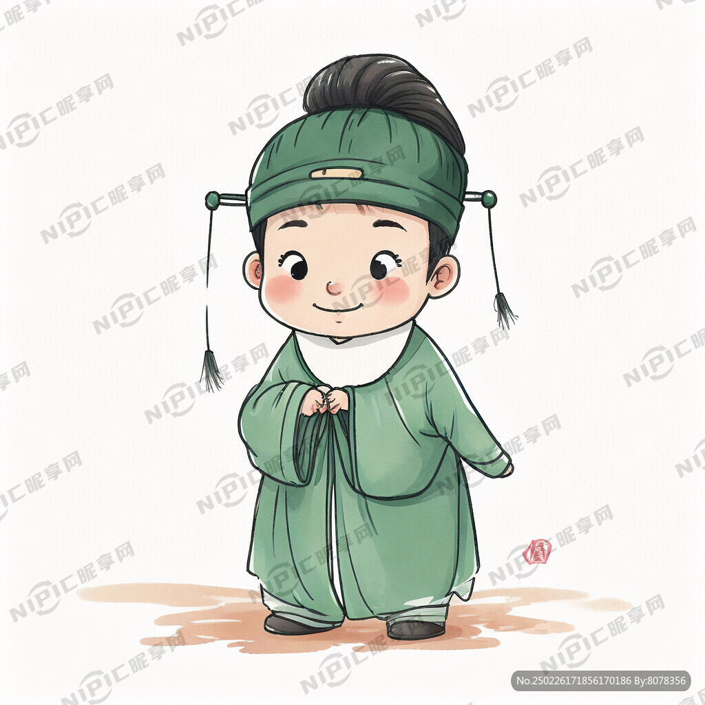 卡通宋朝包拯 额头上有月牙