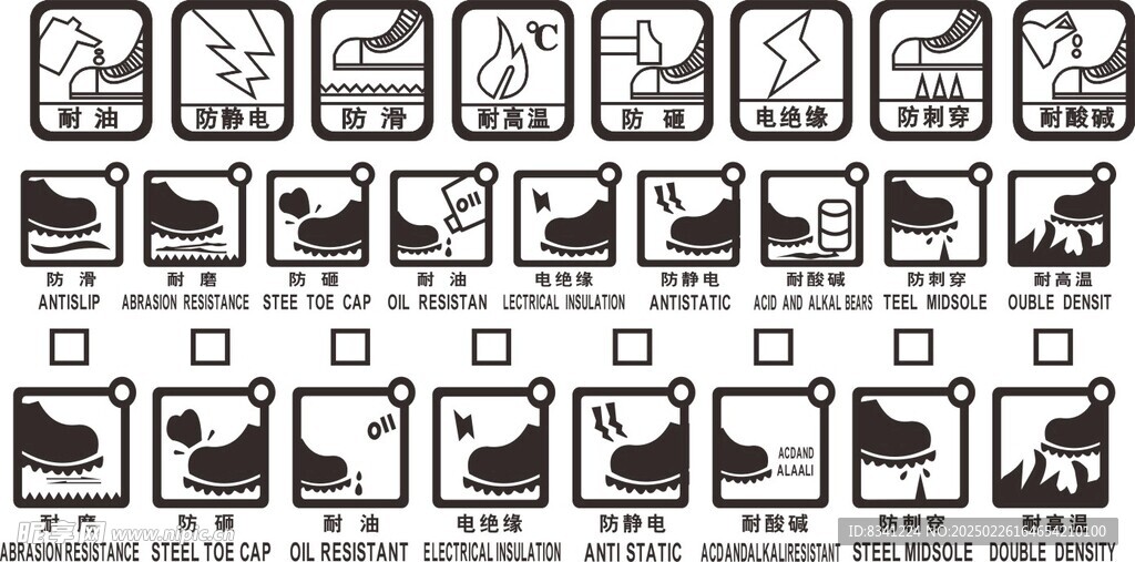 劳保鞋防水防穿刺标志