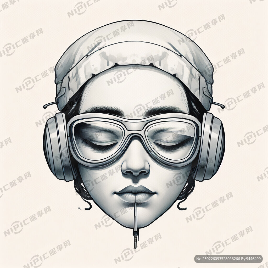 戴护目镜、口罩、耳罩 标志