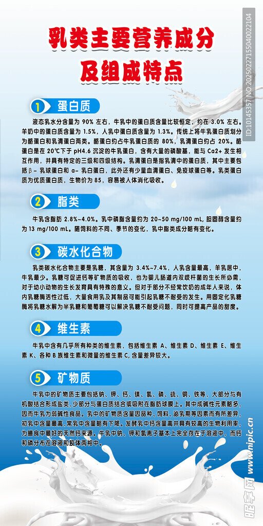 乳类主要营养成分及组成特点