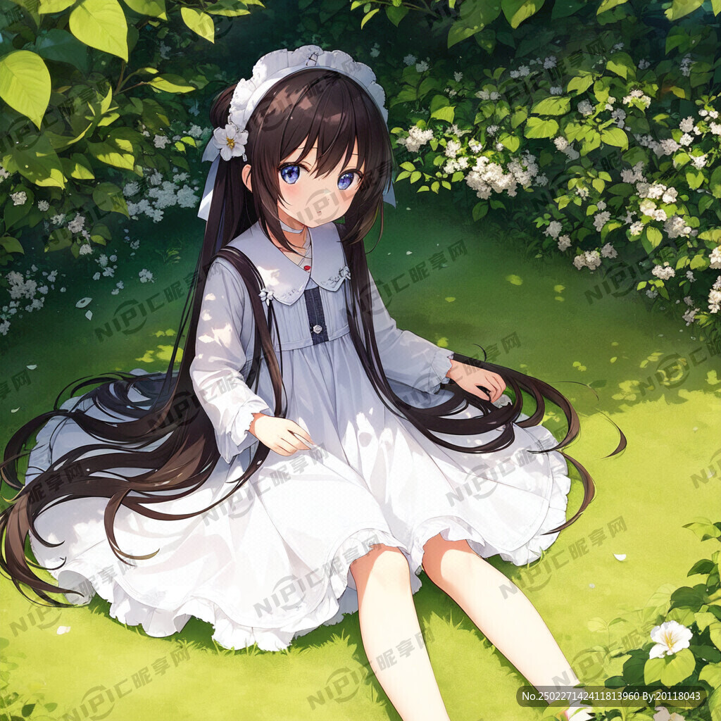 可爱的小姐姐穿白衣服