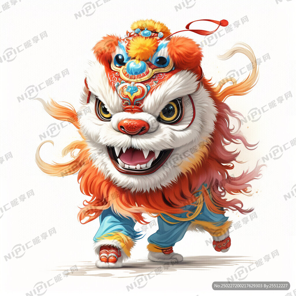舞狮 七种彩色的舞狮 狮子灵动