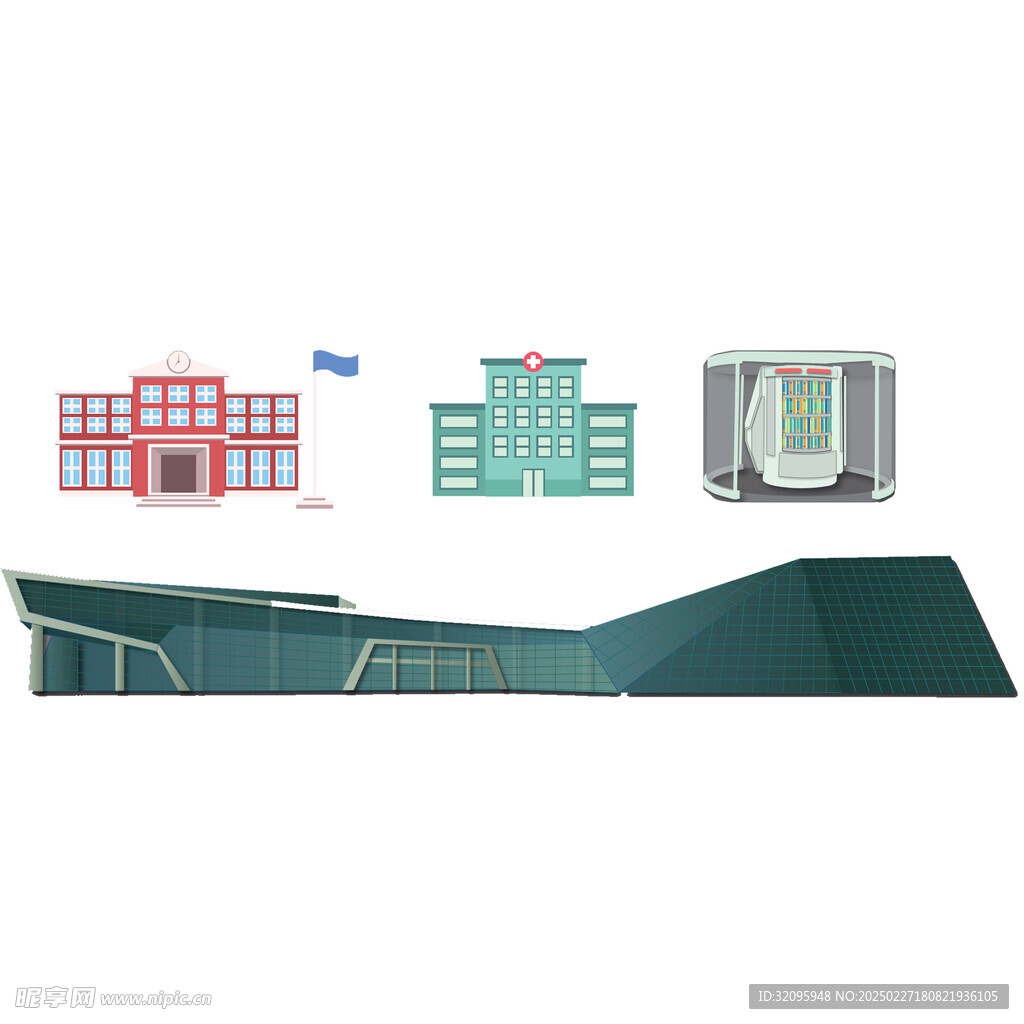 卡通学校建筑