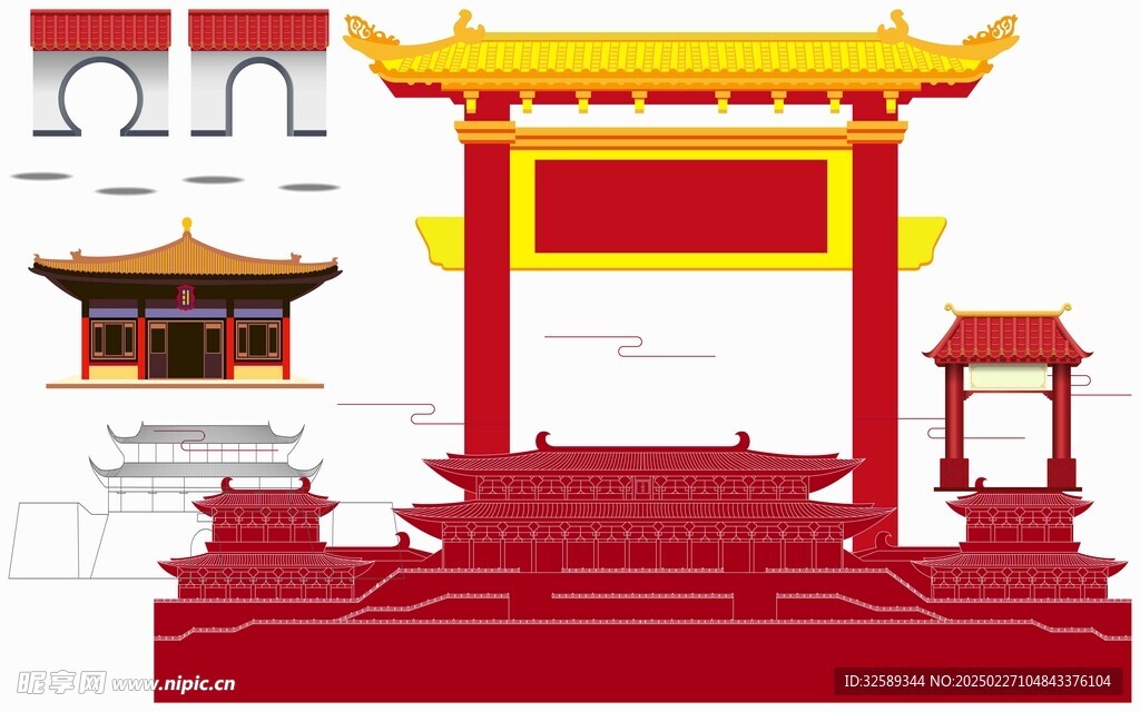 中式j建筑装饰元素  