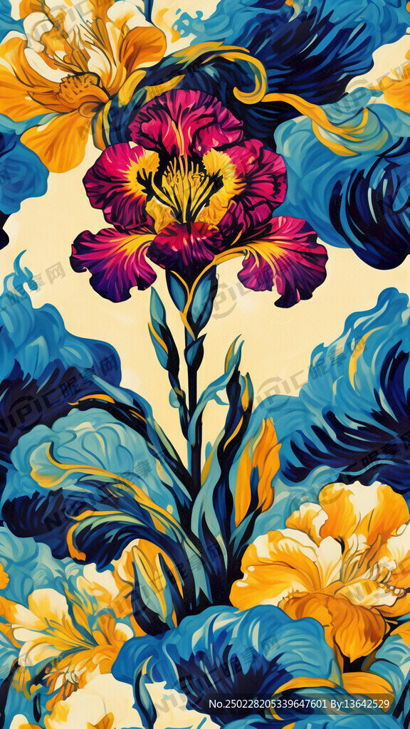 画一张鸢尾花图案